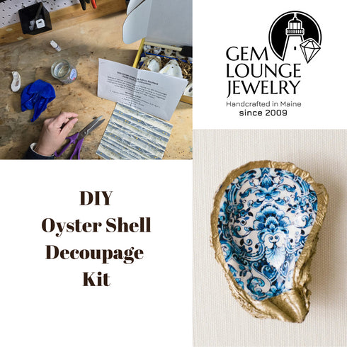 Decoupage Oyster Shell DIY Kit, Everything Included to Finish!