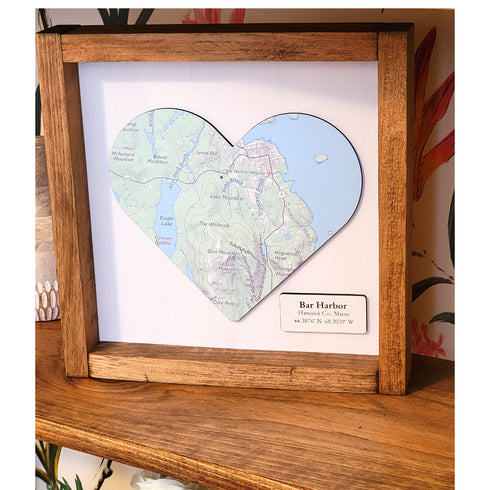 Custom Map Heart Sign, Any State or City! Personalized Map