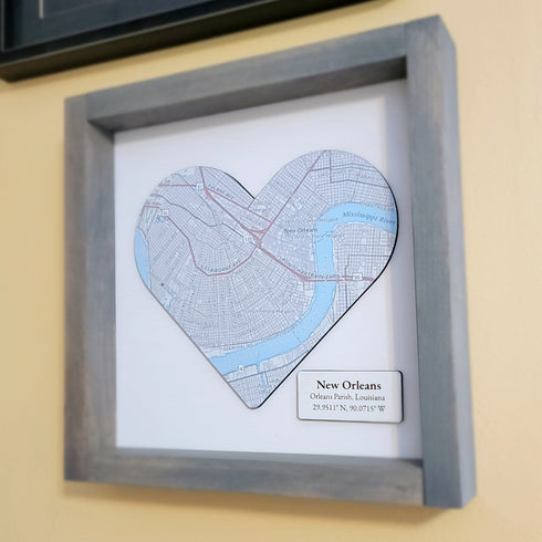 Custom Map Heart Sign, Any State or City! Personalized Map