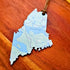 Custom Maine Map Ornaments, Personalized Map Keepsake