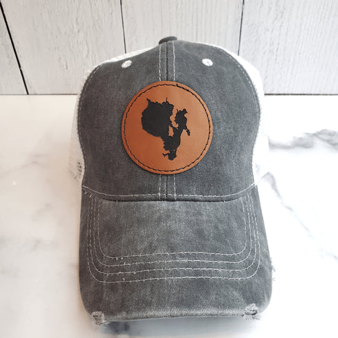 Sebago Lake Leather Patch Black Hat