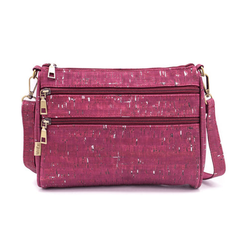 Wine Cork Speckled Triple Zipper Bag