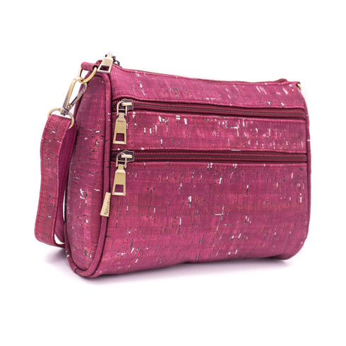 Wine Cork Speckled Triple Zipper Bag
