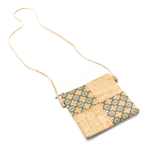Teal Square Cork Crossbody Bag