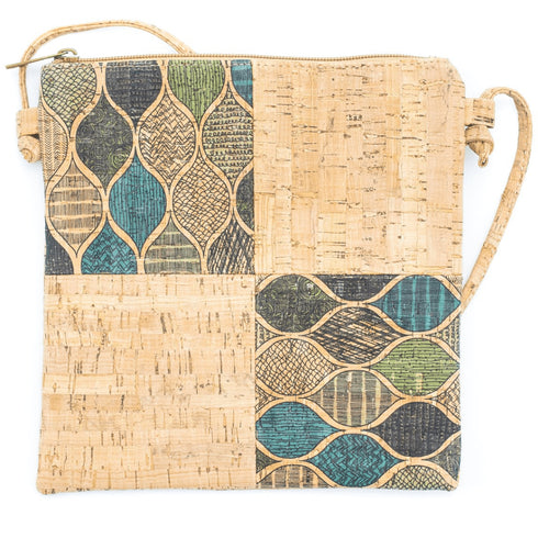Blue Scale Cork Crossbody Bag