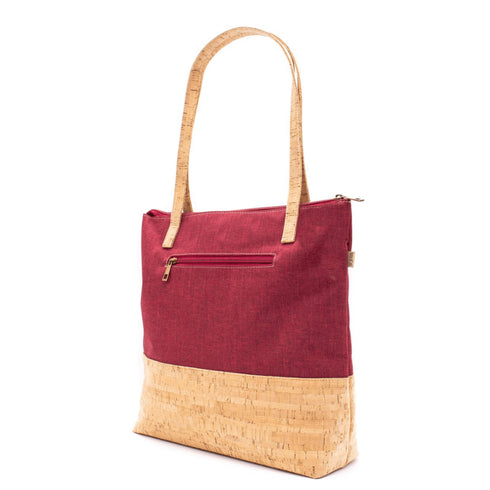 Wine & Tan Cork Tote