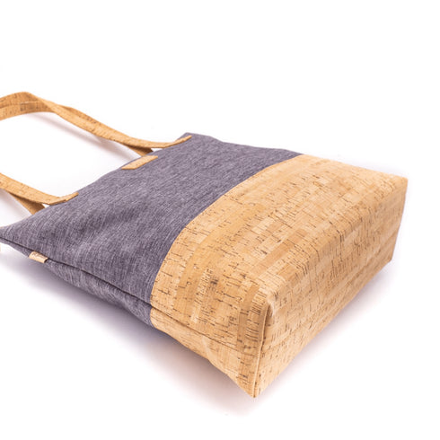 Charcoal & Tan Cork Tote
