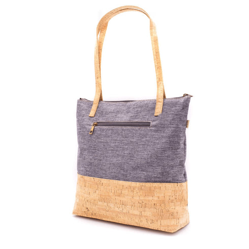 Charcoal & Tan Cork Tote