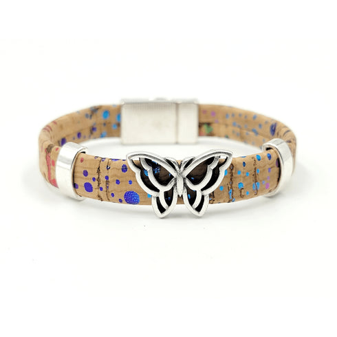 Butterfly Cork Charm Magnetic Bracelet