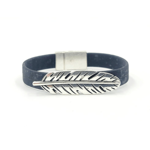 Feather Cork Charm Magnetic Bracelet