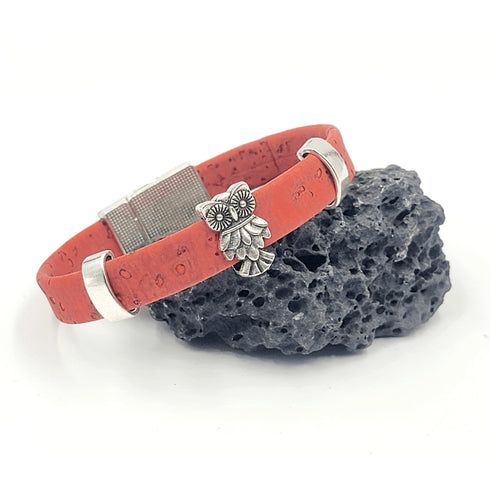 Owl Charm Cork Magnetic Bracelet