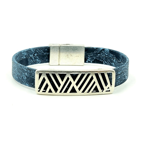 Geometric Mountains Cork Magnetic Bracelet