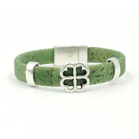 Clover Charm Cork Magnetic Bracelet