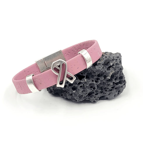 Awareness Ribbon Charm Cork Magnetic Bracelet