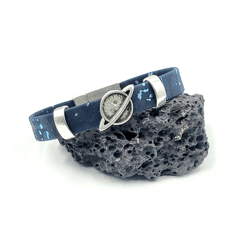 Planet Saturn Charm Cork Magnetic Bracelet