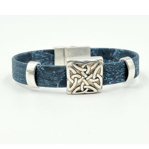 Celtic Knot Square Charm Cork Magnetic Bracelet