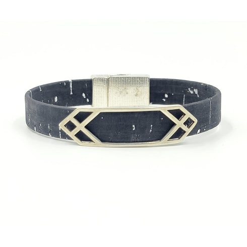 Geometric Slider Cork Charm Magnetic Bracelet