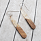 Gold Flake Wood & Resin Teardrop Sterling Silver Earrings