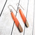 Peach Wood & Resin Teardrop Sterling Silver Earrings