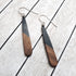 Black Wood & Resin Teardrop Sterling Silver Earrings