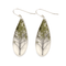 Green & Black Tree Teardrop Earrings, Sterling Silver