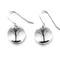 Black & White Tree Round Earrings, Sterling Silver