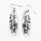 Tall Black and White Tree Oval Earrings, Sterling Silver