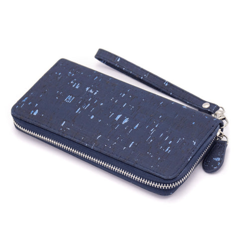 Navy Cork Speckled Wallet Clutch
