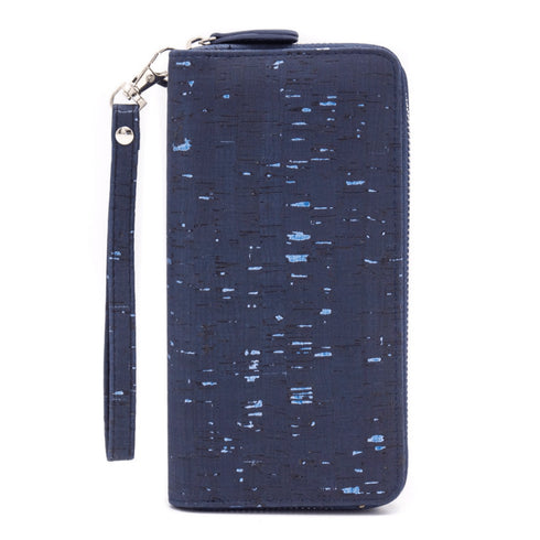 Navy Cork Speckled Wallet Clutch