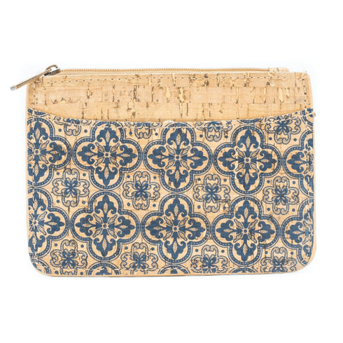 Navy Cork Skinny Coin Purse