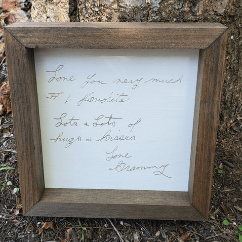 Custom Handwriting Keepsake Wood Sign 8x8