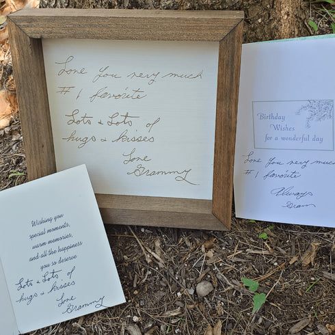 Custom Handwriting Keepsake Wood Sign 8x8