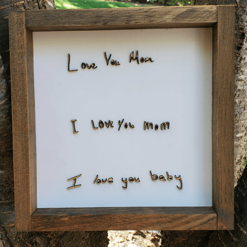 Personalized Handwriting Wood Sign 8x8