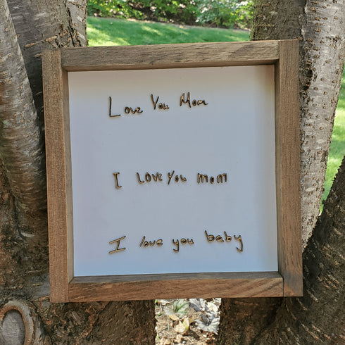 Personalized Handwriting Wood Sign 8x8