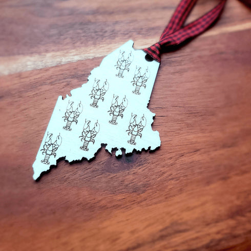 Maine Wood Ornament-Lobster