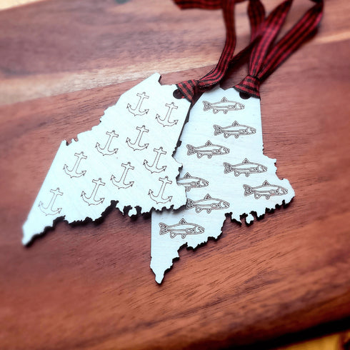 Maine Wood Ornament-Anchor