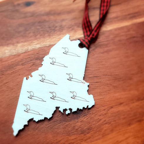 Maine Wood Ornament-Loon