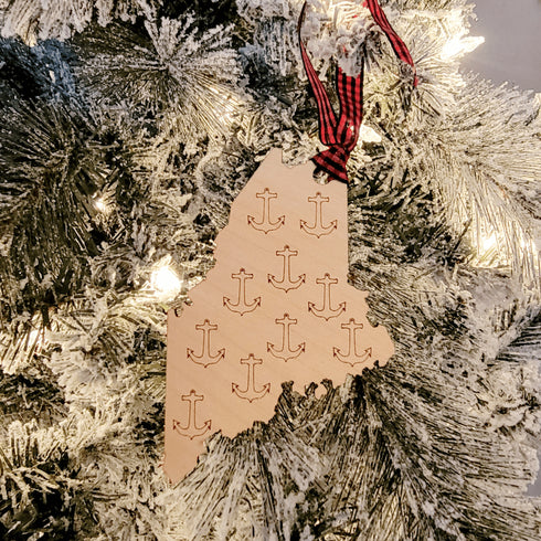 Maine Wood Ornament-Anchor