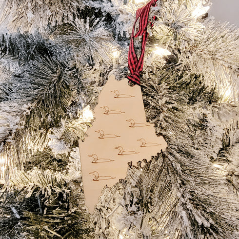 Maine Wood Ornament-Loon