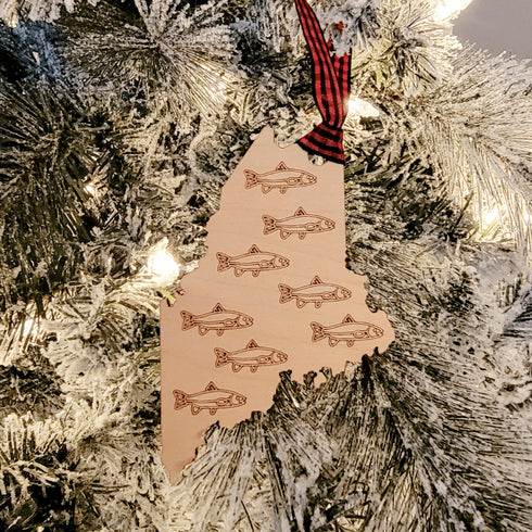 Maine Wood Ornament-Fish
