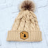 1901 Maine Flag Faux Leather Patch Winter Pom Hat