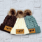 Maine Tree Faux Leather Patch Winter Pom Hat