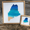 Mini Maine Ocean Framed Sign-Brown