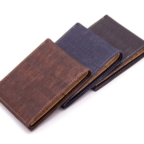 Black Cork Trifold Men's Wallet