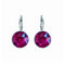Fuchsia Swarovski Rhodium Drop Earrings