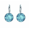 Aquamarine Swarovski Rhodium Drop Earrings