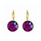 Amethyst Swarovski Gold Plated Drop Earrings
