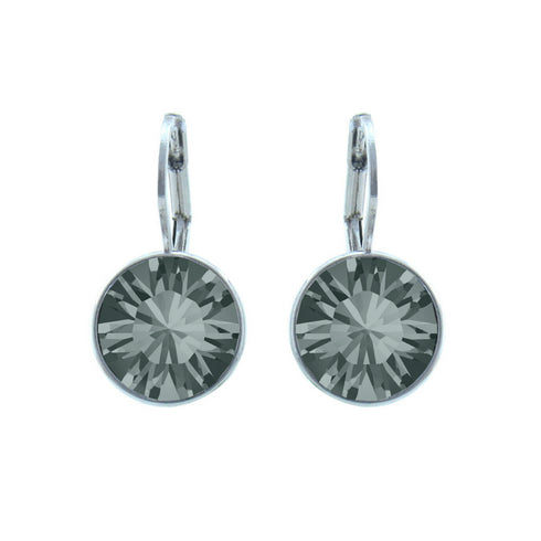 Black Diamond Swarovski Rhodium Drop Earrings