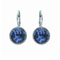 Denim Blue Swarovski Rhodium Drop Earrings