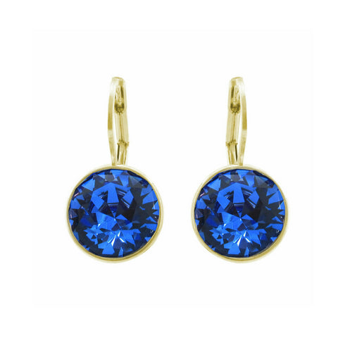 Sapphire Swarovski Gold Plated Drop Earrings